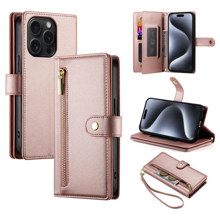 Nine Card-slot Zipper Wallet Bag Leather Phone Case