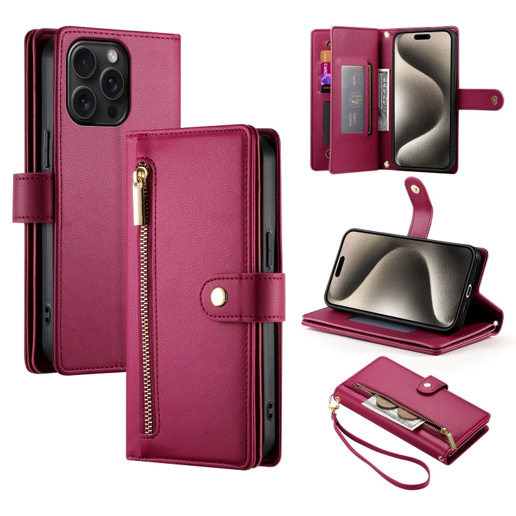 Nine Card-slot Zipper Wallet Bag Leather Phone Case