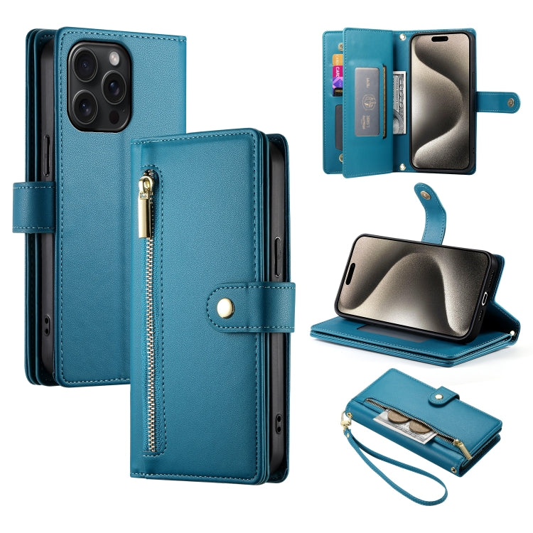 Nine Card-slot Zipper Wallet Bag Leather Phone Case