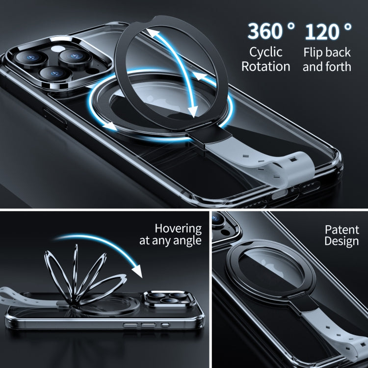 Holder Hand Strap MagSafe Transparent Phone Case, For iPhone 15 Pro Max, For iPhone 15 Pro
