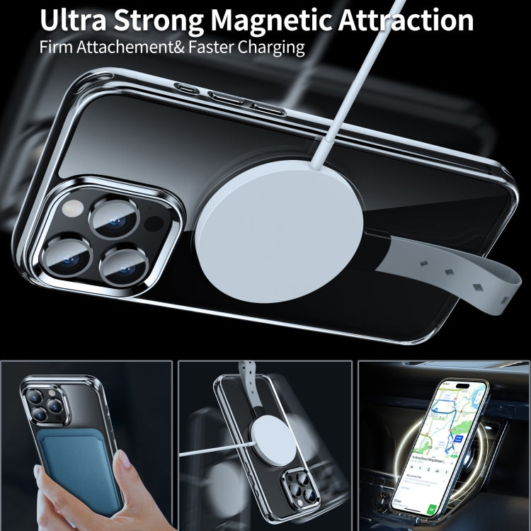 Holder Hand Strap MagSafe Transparent Phone Case, For iPhone 15 Pro Max, For iPhone 15 Pro