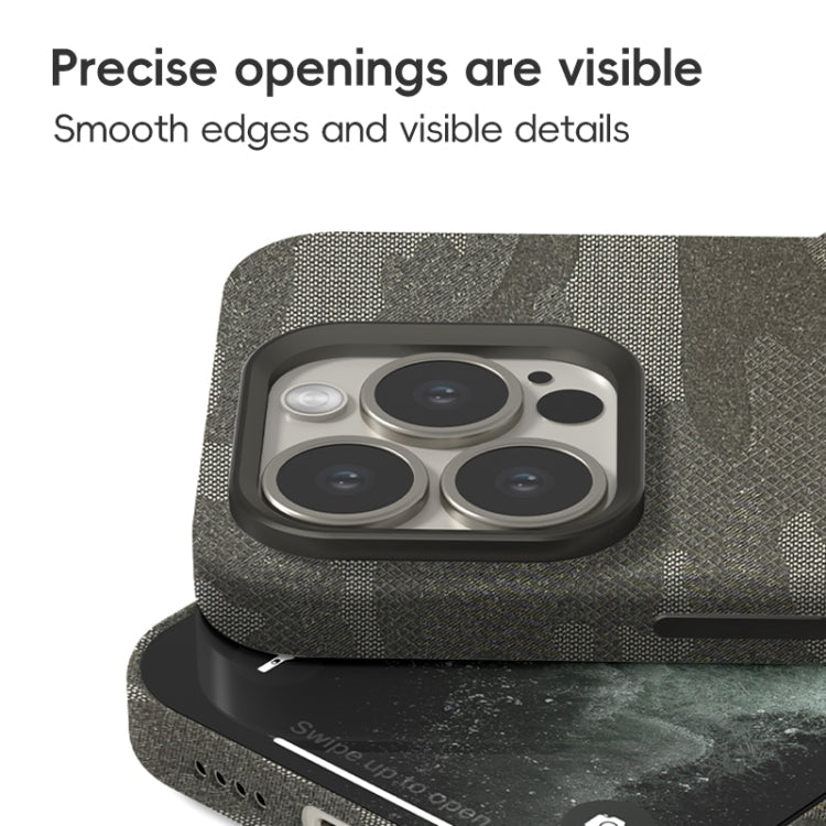 Camouflage Ice Feel Texture MagSafe PU Hybrid PC Phone Case