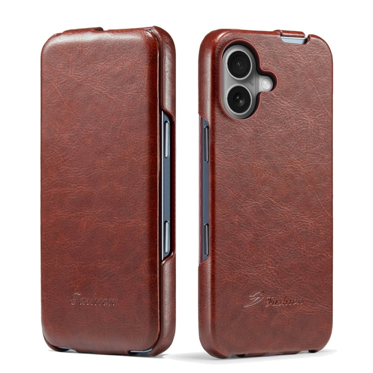 Fierre Shann 64 Texture Vertical Flip PU Leather Phone Case