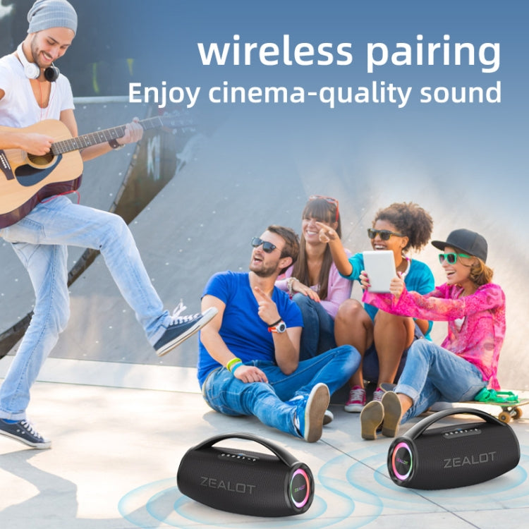 Zealot S97M 80W Outdoor Portable RGB Bluetooth Speaker with Dual Microphones