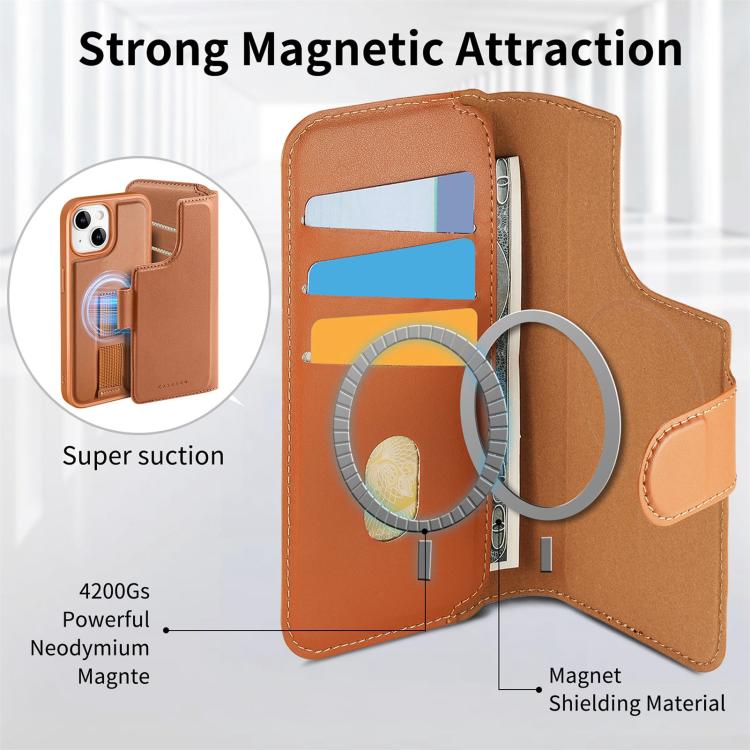 CaseNeo Finger Grip Strap MagSafe Leather Phone Case