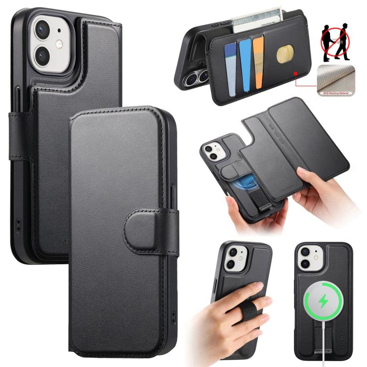 CaseNeo Finger Grip Strap MagSafe Leather Phone Case