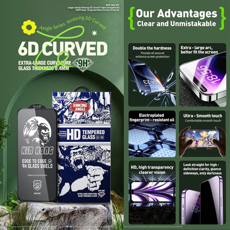 WK WTP-096 Jungle Series Kinkong 6D Curved HD Tempered Glass Film