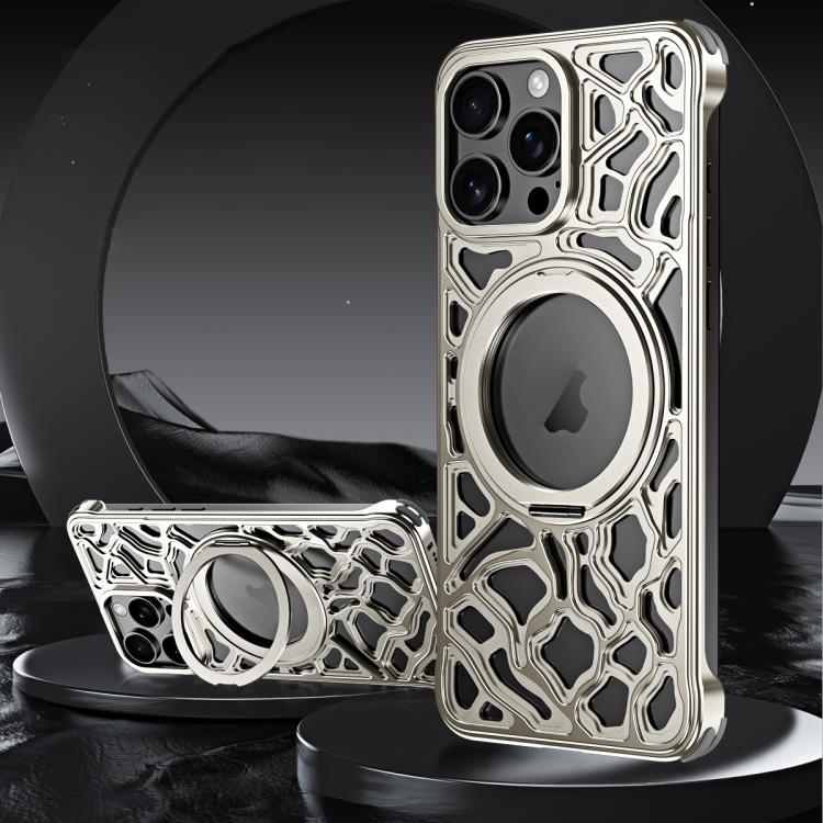 Yunyan Series Alloy Rotating Holder MagSafe Half Frame Phone Case