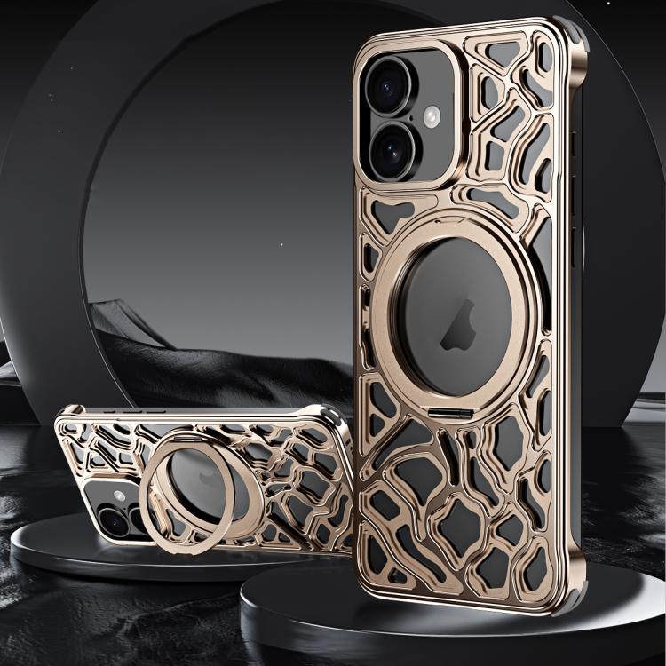 Yunyan Series Alloy Rotating Holder MagSafe Half Frame Phone Case