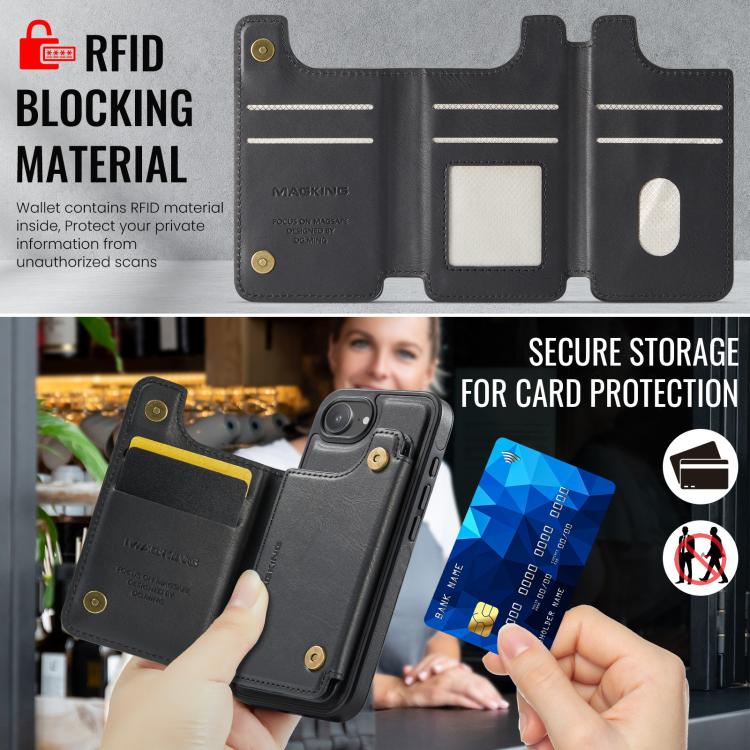 DG.MING MAGKING-K3 Series MagSafe RFID Card Bag Detachable Phone Case