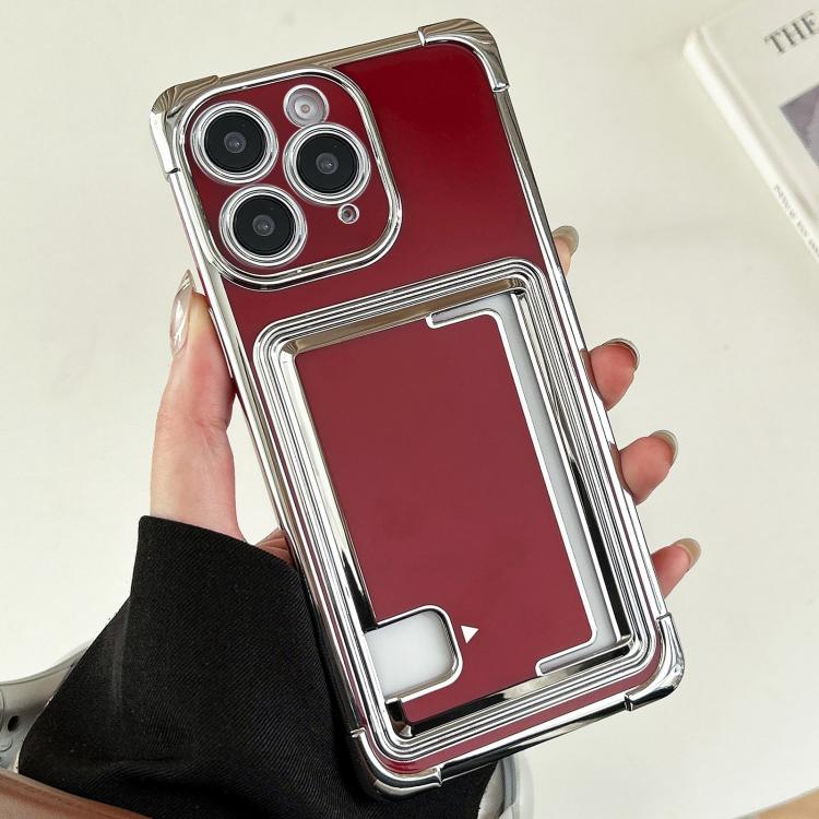 Side Insert Card Slot Electroplated TPU Phone Case