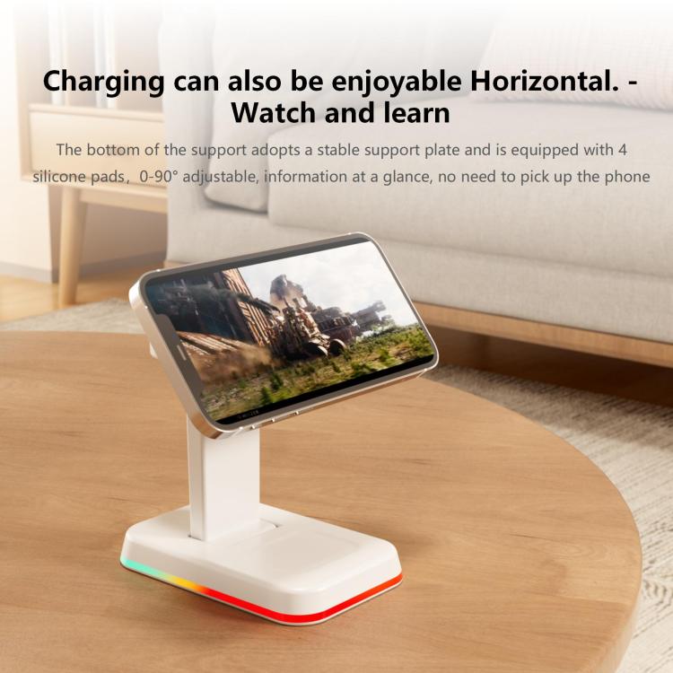 H63 15W 3 in 1 Magnetic Wireless Charger Stand