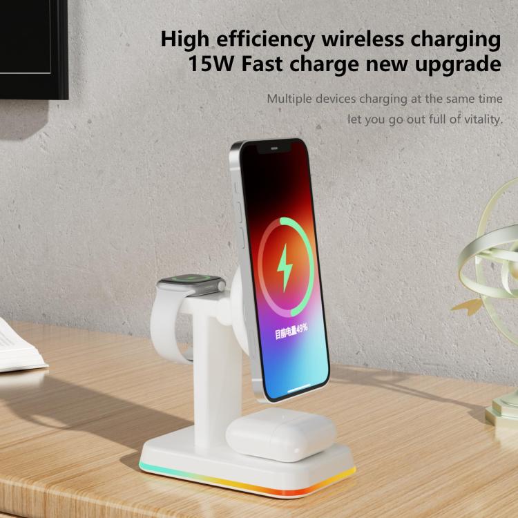 H63 15W 3 in 1 Magnetic Wireless Charger Stand