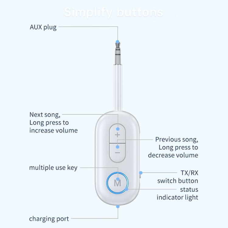 BT-13 2 in 1 Car Wireless Audio Adapter 3.5mm Audio Receiver Transmitter