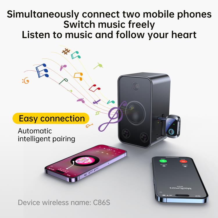 C86S Pro 2 in 1 Car Wireless Audio Adapter 3.5mm Audio Receiver Transmitter