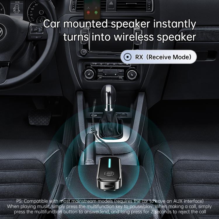 C89 2 in 1 Back Clip Wireless Audio Adapter Car 3.5mm Audio Receiver Transmitter