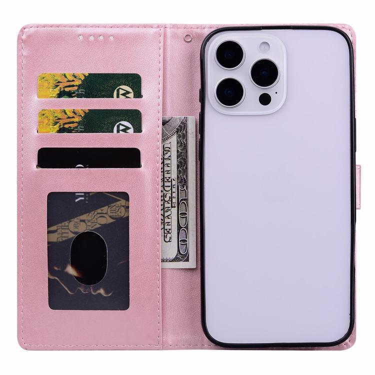 Embossed Floral Pattern Leather Phone Case