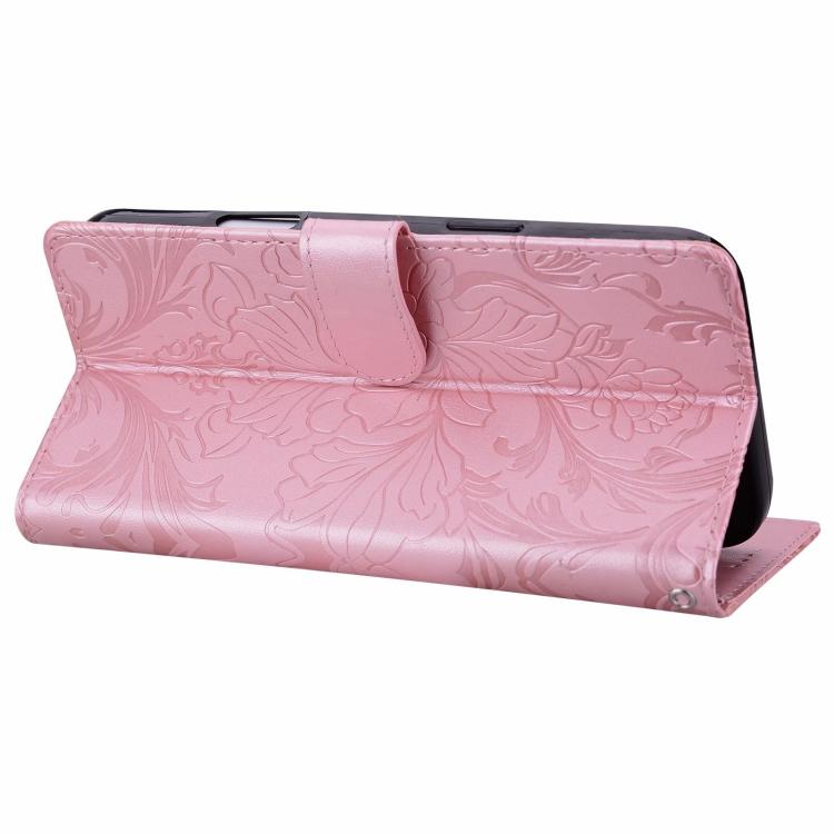 Embossed Floral Pattern Leather Phone Case