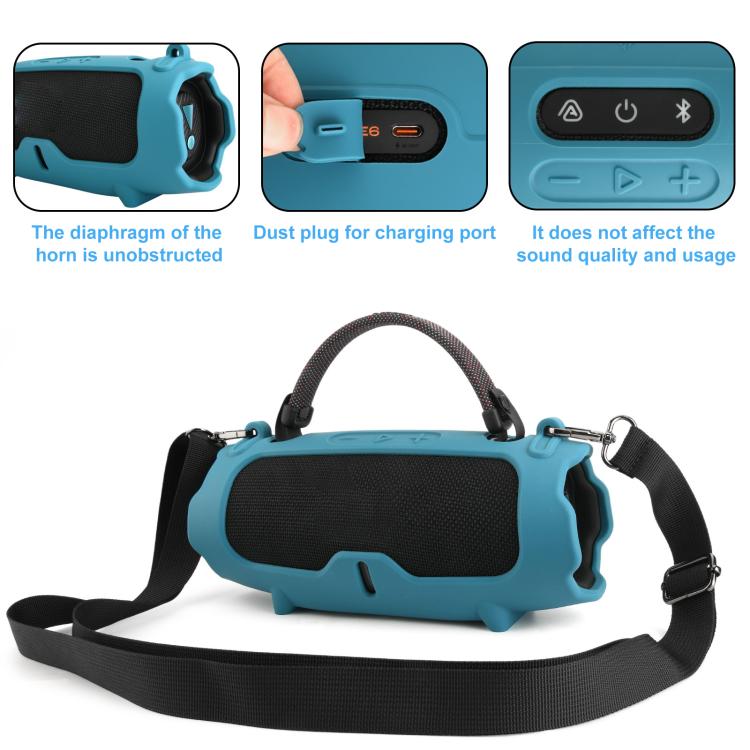 Silicone Protective Cover Portable Crossbody Speaker Soft Shell Bag