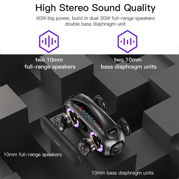Yesido YSW19 Colorful RGB Portable Outdoor Bluetooth Speaker