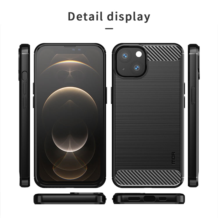 MOFI Gentleness Series Brushed Texture Carbon Fiber Soft TPU Case, For iPhone 14, For iPhone 14 Pro, For iPhone 14 Plus, For iPhone 14 Pro Max