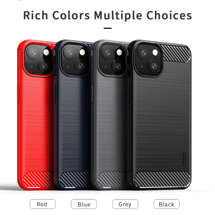 MOFI Gentleness Series Brushed Texture Carbon Fiber Soft TPU Case, For iPhone 14, For iPhone 14 Pro, For iPhone 14 Plus, For iPhone 14 Pro Max