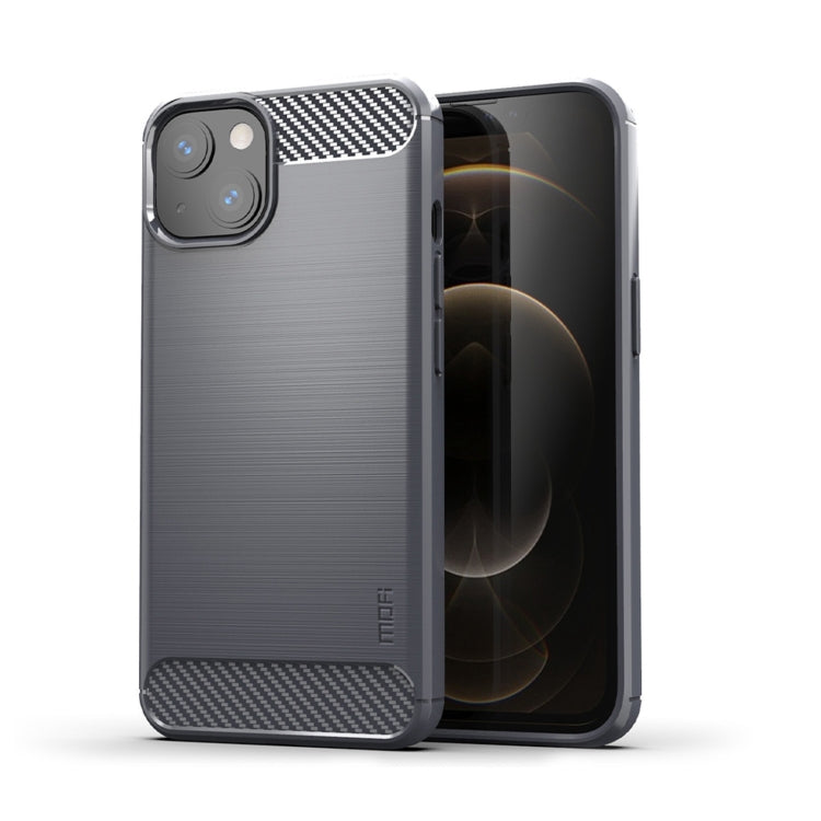 MOFI Gentleness Series Brushed Texture Carbon Fiber Soft TPU Case, For iPhone 14, For iPhone 14 Pro, For iPhone 14 Plus, For iPhone 14 Pro Max