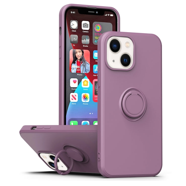 Ring Kickstand Silicone Phone Case, For iPhone 14 Plus