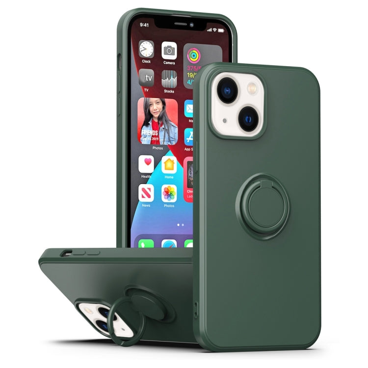 Ring Kickstand Silicone Phone Case, For iPhone 14 Plus