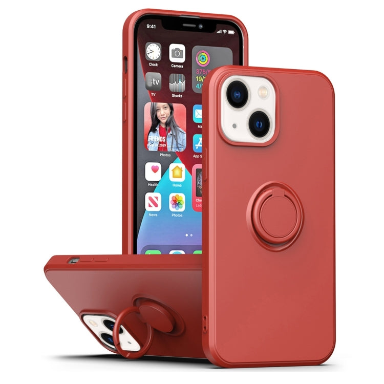 Ring Kickstand Silicone Phone Case, For iPhone 14 Plus