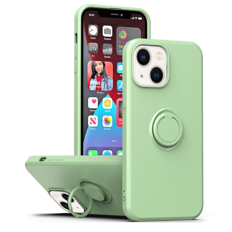 Ring Kickstand Silicone Phone Case, For iPhone 14 Plus