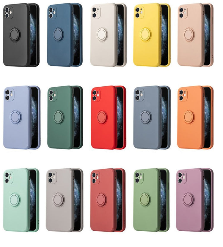Ring Kickstand Silicone Phone Case, For iPhone 14 Plus