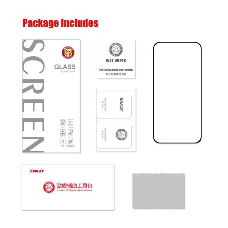 ENKAY Full Glue 0.26mm 9H 2.5D Tempered Glass Full Film for iPhone 14 Pro, For iPhone 14 Pro (1 PC), For iPhone 14 Pro (2 PCS), For iPhone 14 Pro (5 PCS), For iPhone 14 Pro (10 PCS)