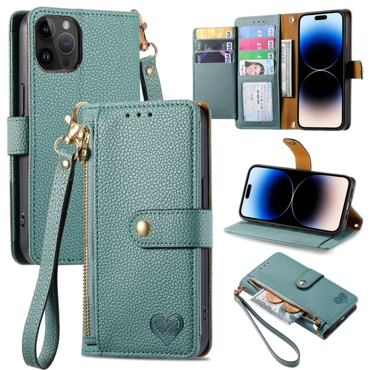 Love Zipper Lanyard Leather Phone Case, For iPhone 15, For iPhone 14 Plus, For iPhone 14, For iPhone 14 Pro, For iPhone 14 Pro Max, For iPhone 13 Pro Max, For iPhone 13 Pro, For iPhone 13