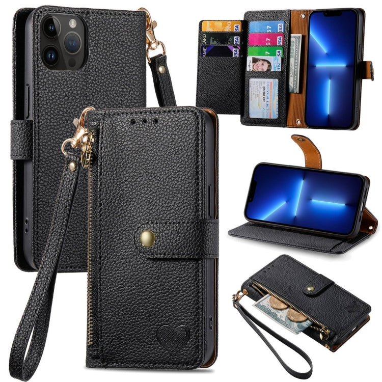 Love Zipper Lanyard Leather Phone Case, For iPhone 15, For iPhone 14 Plus, For iPhone 14, For iPhone 14 Pro, For iPhone 14 Pro Max, For iPhone 13 Pro Max, For iPhone 13 Pro, For iPhone 13