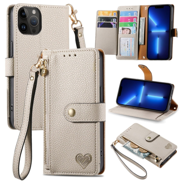 Love Zipper Lanyard Leather Phone Case, For iPhone 15, For iPhone 14 Plus, For iPhone 14, For iPhone 14 Pro, For iPhone 14 Pro Max, For iPhone 13 Pro Max, For iPhone 13 Pro, For iPhone 13