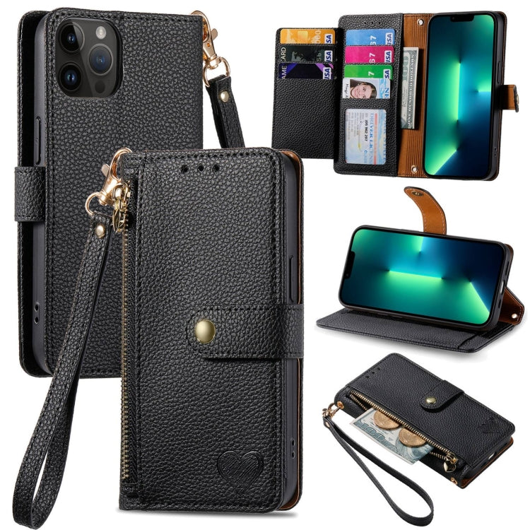 Love Zipper Lanyard Leather Phone Case, For iPhone 15, For iPhone 14 Plus, For iPhone 14, For iPhone 14 Pro, For iPhone 14 Pro Max, For iPhone 13 Pro Max, For iPhone 13 Pro, For iPhone 13