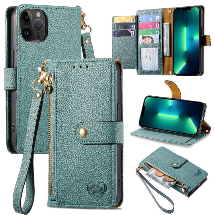 Love Zipper Lanyard Leather Phone Case, For iPhone 15, For iPhone 14 Plus, For iPhone 14, For iPhone 14 Pro, For iPhone 14 Pro Max, For iPhone 13 Pro Max, For iPhone 13 Pro, For iPhone 13