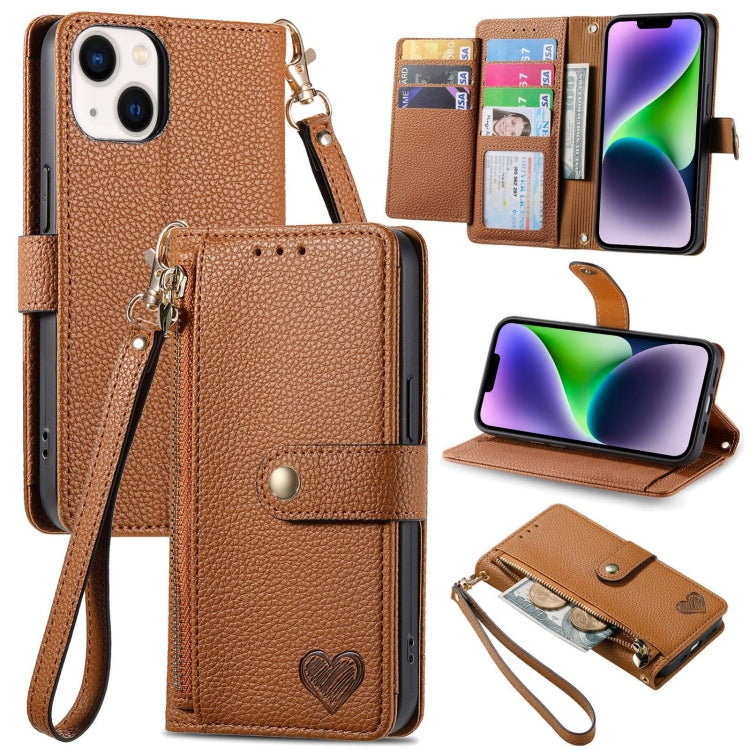 Love Zipper Lanyard Leather Phone Case, For iPhone 15, For iPhone 14 Plus, For iPhone 14, For iPhone 14 Pro, For iPhone 14 Pro Max, For iPhone 13 Pro Max, For iPhone 13 Pro, For iPhone 13