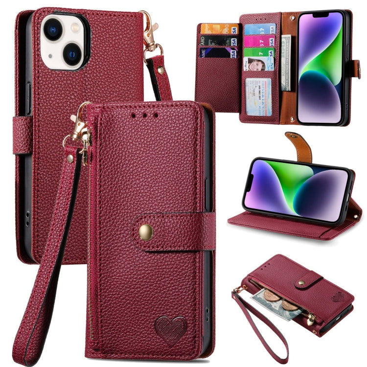 Love Zipper Lanyard Leather Phone Case, For iPhone 15, For iPhone 14 Plus, For iPhone 14, For iPhone 14 Pro, For iPhone 14 Pro Max, For iPhone 13 Pro Max, For iPhone 13 Pro, For iPhone 13