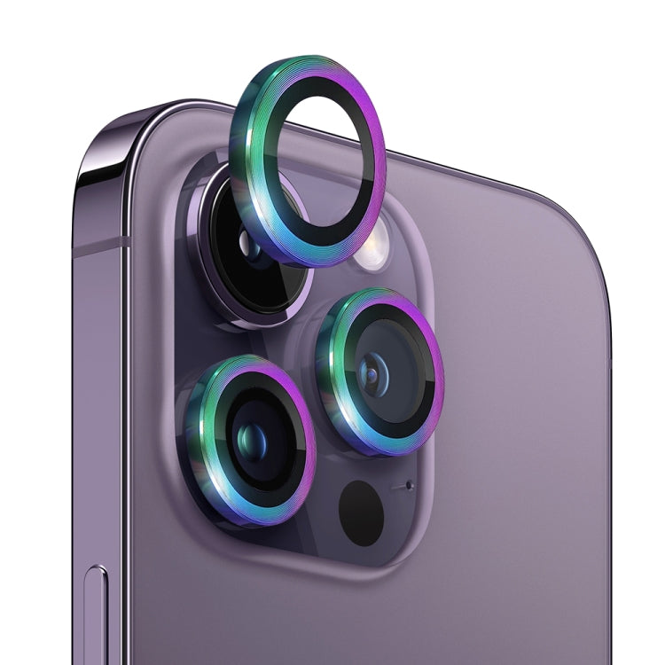 NORTHJO Camera Lens Tempered Glass CD Vein Metal Ring Film, For iPhone 14 Pro / 14 Pro Max