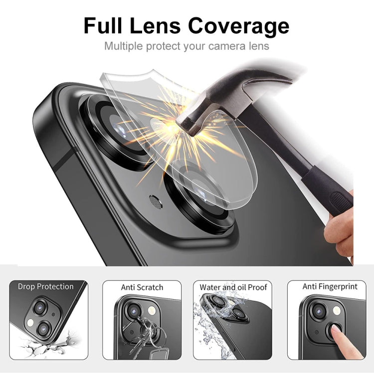 ENKAY 9H Rear Lens Aluminium Alloy Tempered Glass Film, For iPhone 15 / 15 Plus