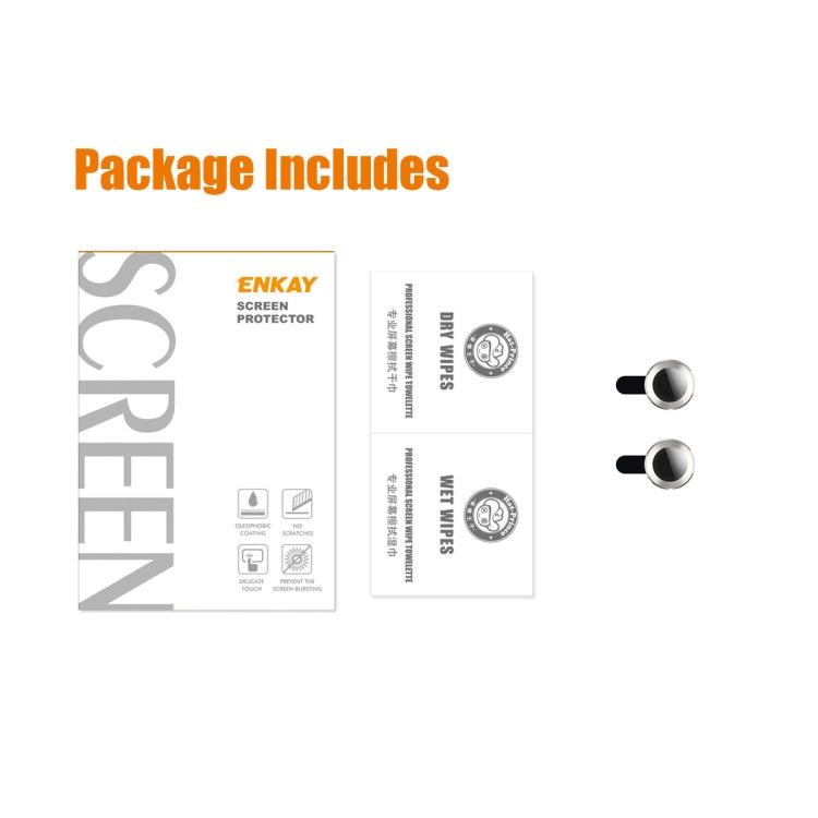 ENKAY 9H Rear Lens Aluminium Alloy Tempered Glass Film, For iPhone 15 / 15 Plus