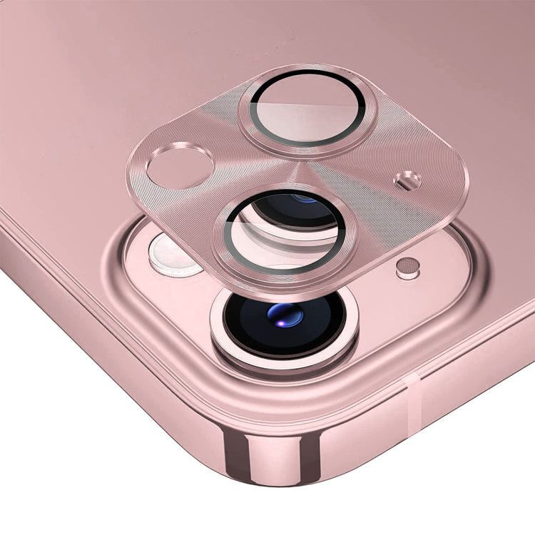 ENKAY Aluminium Alloy Tempered Glass Lens Cover Film, For iPhone 15 / 15 Plus