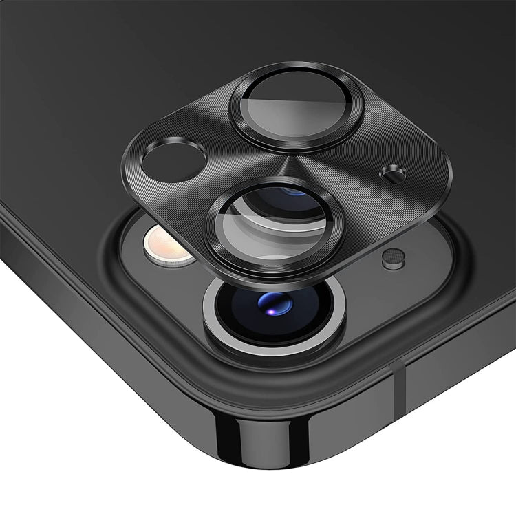 ENKAY Aluminium Alloy Tempered Glass Lens Cover Film, For iPhone 15 / 15 Plus