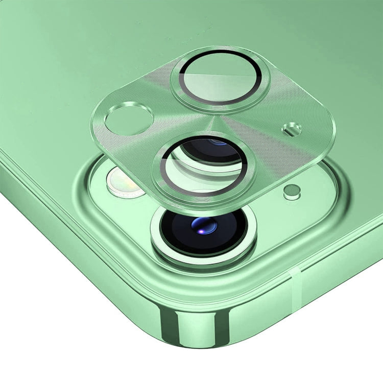ENKAY Aluminium Alloy Tempered Glass Lens Cover Film, For iPhone 15 / 15 Plus