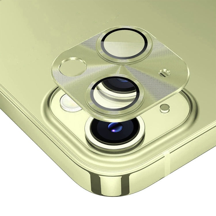 ENKAY Aluminium Alloy Tempered Glass Lens Cover Film, For iPhone 15 / 15 Plus