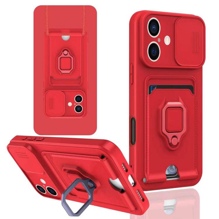Sliding Camshield Magnetic Card Holder Silicone Phone Case, For iPhone 16e, For iPhone 16 Pro Max, For iPhone 16 Pro, For iPhone 16 Plus, For iPhone 16, For iPhone 15 Pro Max, For iPhone 15 Pro, For iPhone 15 Plus