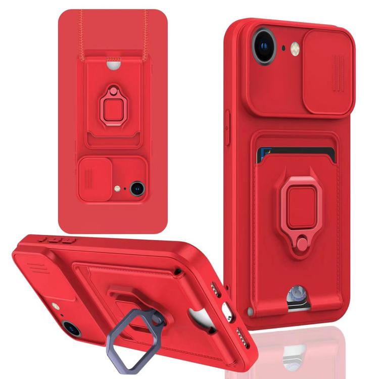Sliding Camshield Magnetic Card Holder Silicone Phone Case, For iPhone 16e, For iPhone 16 Pro Max, For iPhone 16 Pro, For iPhone 16 Plus, For iPhone 16, For iPhone 15 Pro Max, For iPhone 15 Pro, For iPhone 15 Plus