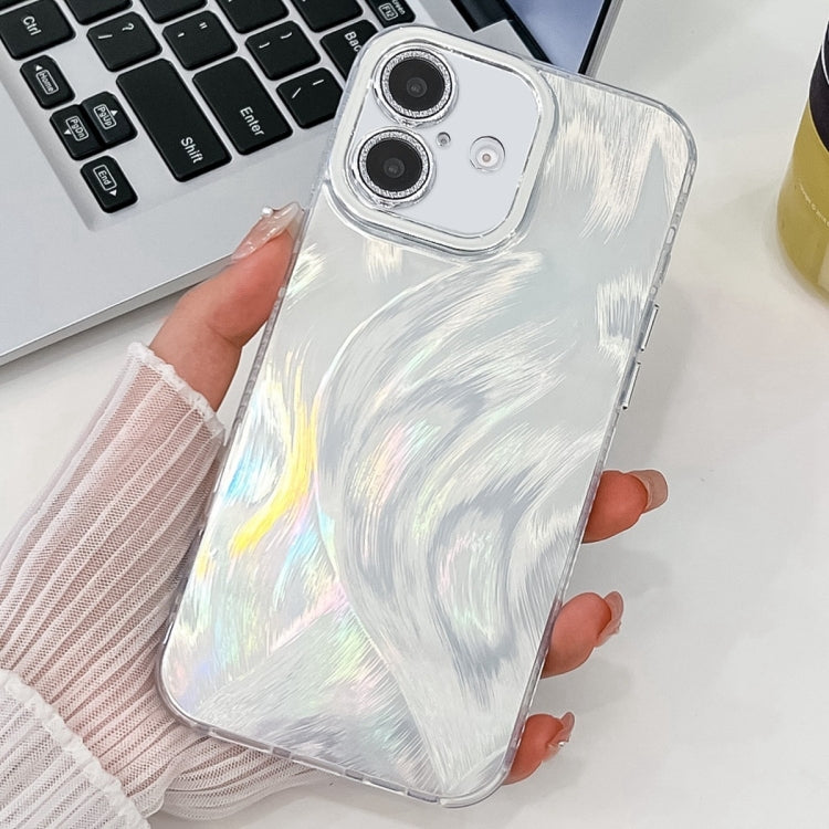 Plating Glitter Texture TPU Phone Case with Lens Film, For iPhone 16 Plus, For iPhone 16
